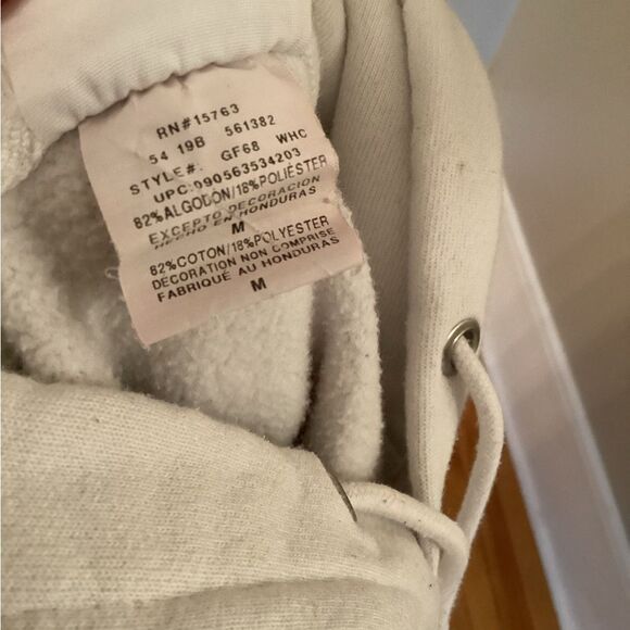 CHAMPION REVERSE WEAVE HOODIE CHENILLE SPELLOUT WHITE USA Vtg 90s Large - Picture 8 of 8